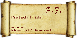 Pratsch Frida névjegykártya